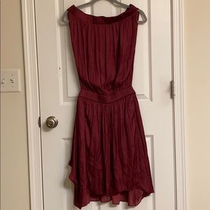 Halston Heritage Purple Satin Off-Shoulder Sexy Polyester Dress Size Small